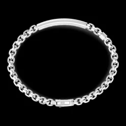 Bracciale Zancan in argento con targa centrale e pietre naturali.