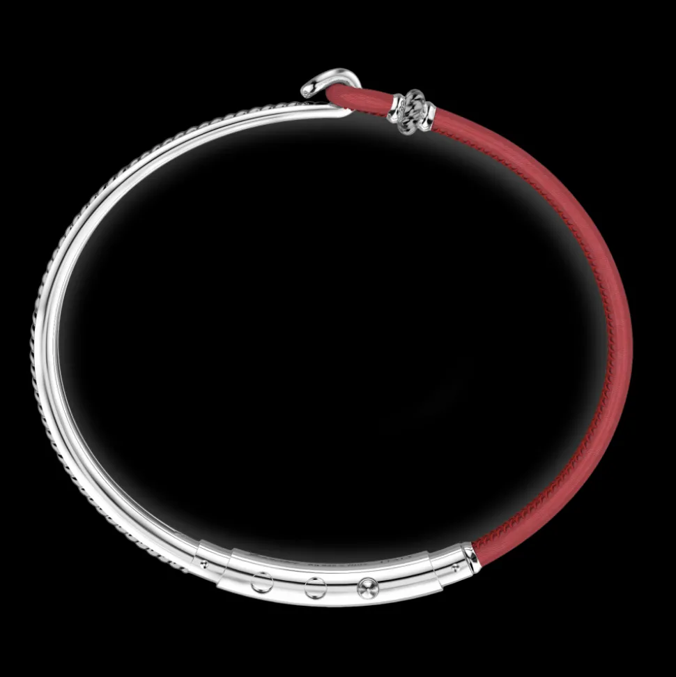 Bracciale Zancan in argento e pelle naturale.