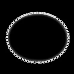 Bracciale Zancan in argento con targa e pietre nere.