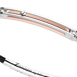 Bracciale Zancan in argento con inserti in oro 18k e kevlar.