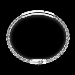 Bracciale Zancan in argento con targa e pietra nera.