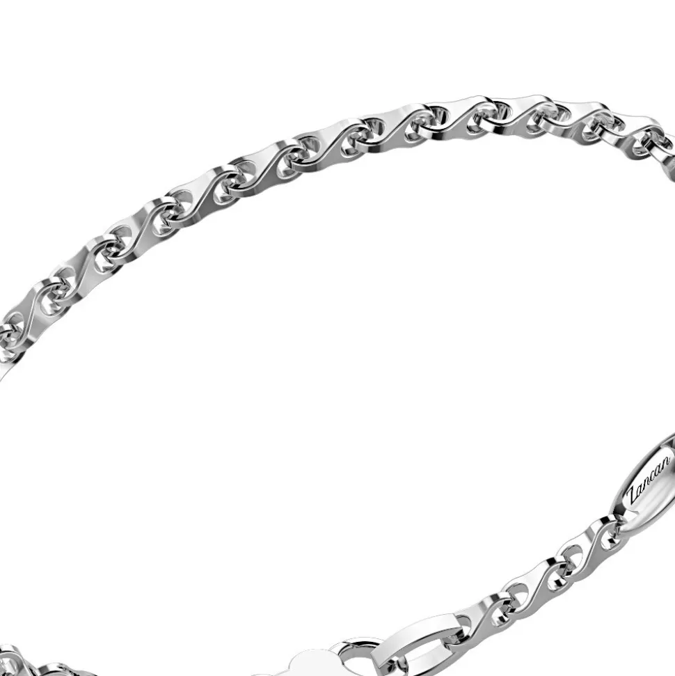 Bracciale Zancan in argento con maglie a coda di volpe.