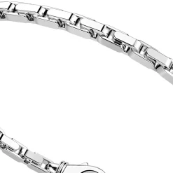 Bracciale Zancan in argento con maglia veneziana e pietre nere.