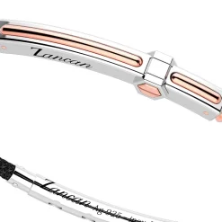 Bracciale Zancan in argento con inserti in oro 18k e kevlar.