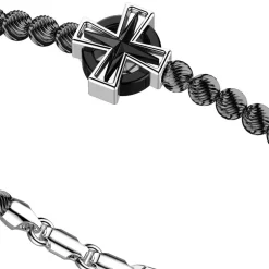 Bracciale Zancan in argento a sfere con croce greca.