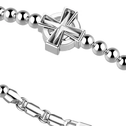 Bracciale Zancan in argento a sfere con croce greca.