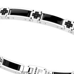 Bracciale Zancan in argento e ceramica con pietre.