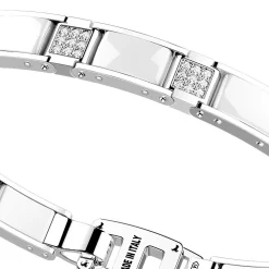 Bracciale Zancan in argento e ceramica con pietre.