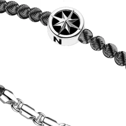 Bracciale Zancan in argento a sfere con rosa dei venti.