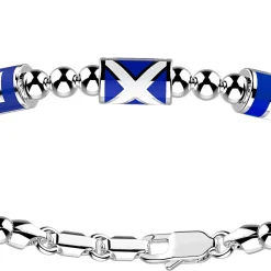 Bracciale Zancan in argento a sfere con tre  bandiere nautiche.