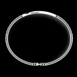 Bracciale Zancan in argento con targa e pietre nere.