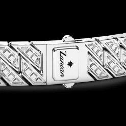 Bracciale Zancan in argento con pietre e targa centrale.