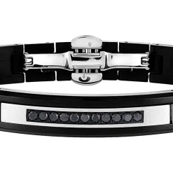Bracciale Zancan in ceramica nera e pietre.