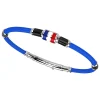 Bracciale Zancan in kevlar con bandiera nautica in argento smaltata.