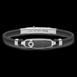 Bracciale Zancan in Kevlar con targa in argento.