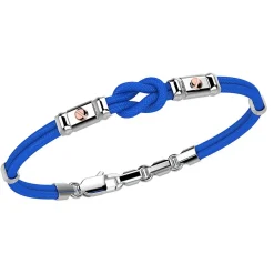 Bracciale Zancan in kevlar con nodo nautico e viti in oro rosa.