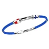 Bracciale Zancan in kevlar con bandiere nautiche e targa in argento.