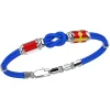 Bracciale Zancan in kevlar con nodo e bandiere nautiche in argento.