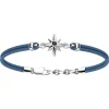 Bracciale Zancan in kevlar con rosa dei venti in argento.
