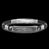 Bracciale Zancan in Kevlar con targa in argento e pietre nere.