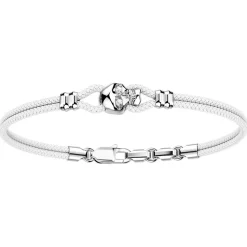 Bracciale Zancan in kevlar con teschio in argento e pietre.