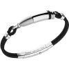 Bracciale Zancan in kevlar con proiettile in argento e pietre nere.