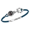 Bracciale Zancan in kevlar con ancora in argento e bussola.