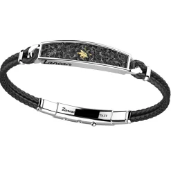 Bracciale Zancan in kevlar con targa in argento.