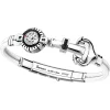 Bracciale Zancan in kevlar con ancora in argento, pietre e bussola.