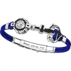 Bracciale Zancan in kevlar con ancora in argento, pietre e bussola.