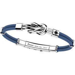 Bracciale Zancan in kevlar con nodo piano in argento.