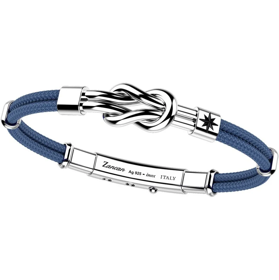 Bracciale Zancan in kevlar con nodo piano in argento.