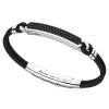 Bracciale Zancan in kevlar nero e piastra centrale con spinelli neri.