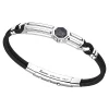 Bracciale Zancan in kevlar con targa in argento e madreperla.