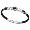 Bracciale Zancan in kevlar con targa in argento e onice.