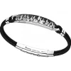 Bracciale Zancan in kevlar con targa in argento con fiamme.
