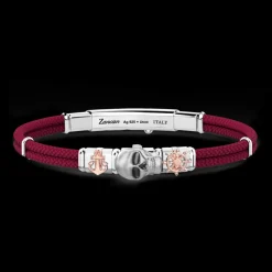 Bracciale Zancan in kevlar con teschio ed elementi nautici.