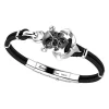 Bracciale Zancan in kevlar con teschio in argento.