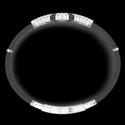 Bracciale Zancan in Kevlar con targa in argento e pietre nere.