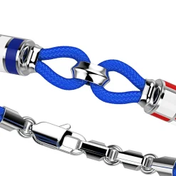 Bracciale Zancan in kevlar con asola e bandiere nautiche in argento.