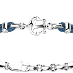 Bracciale Zancan in kevlar con ancora in argento.