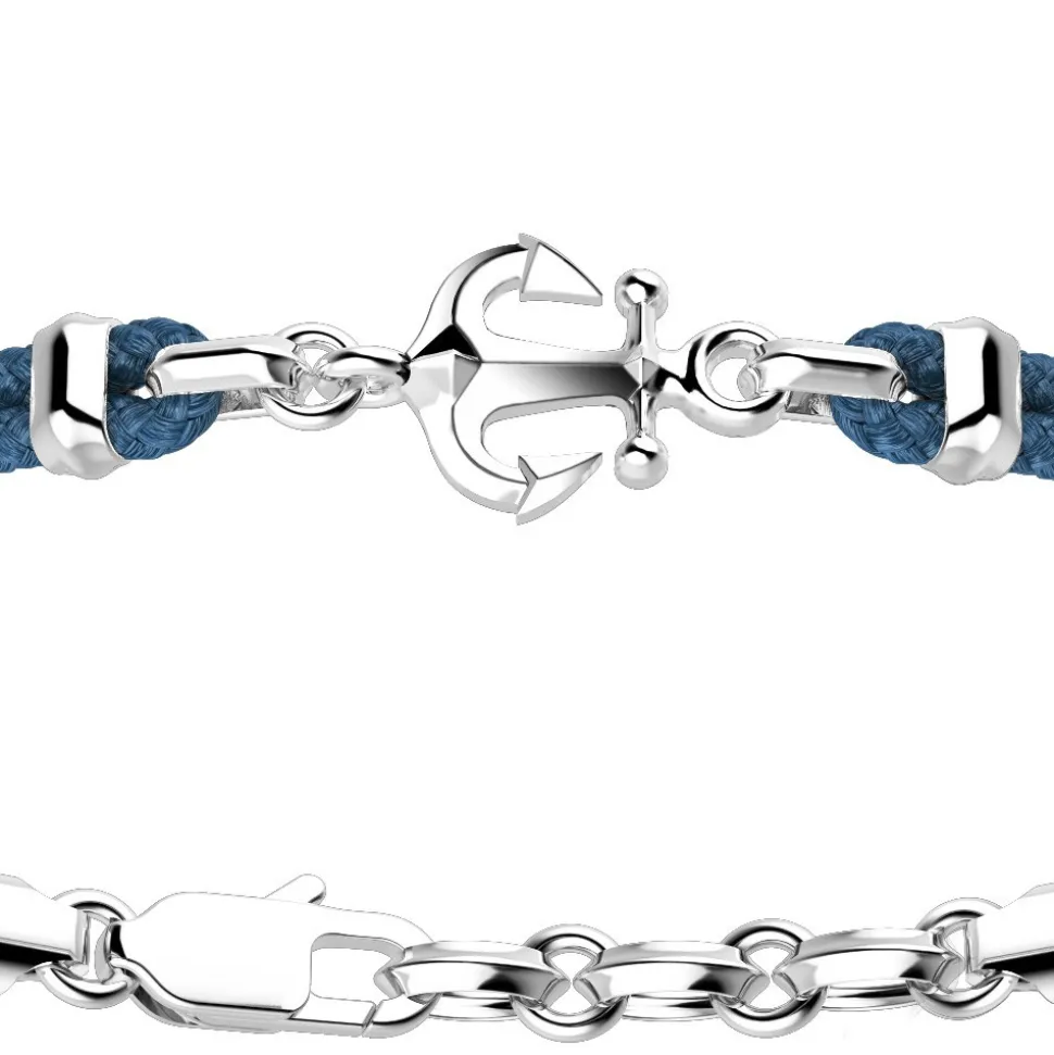 Bracciale Zancan in kevlar con ancora in argento.