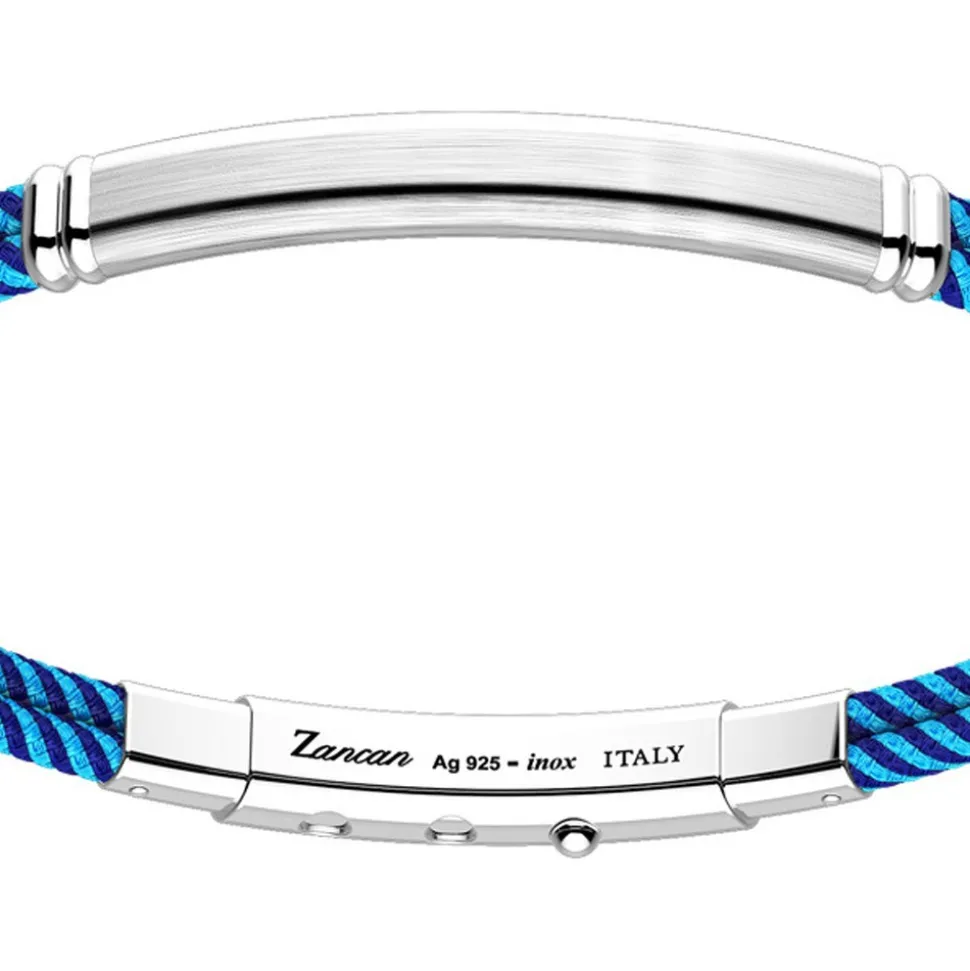 Bracciale Zancan in kevlar con targa in argento.