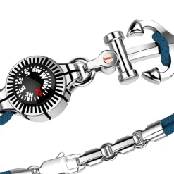 Bracciale Zancan in kevlar con ancora in argento e bussola.