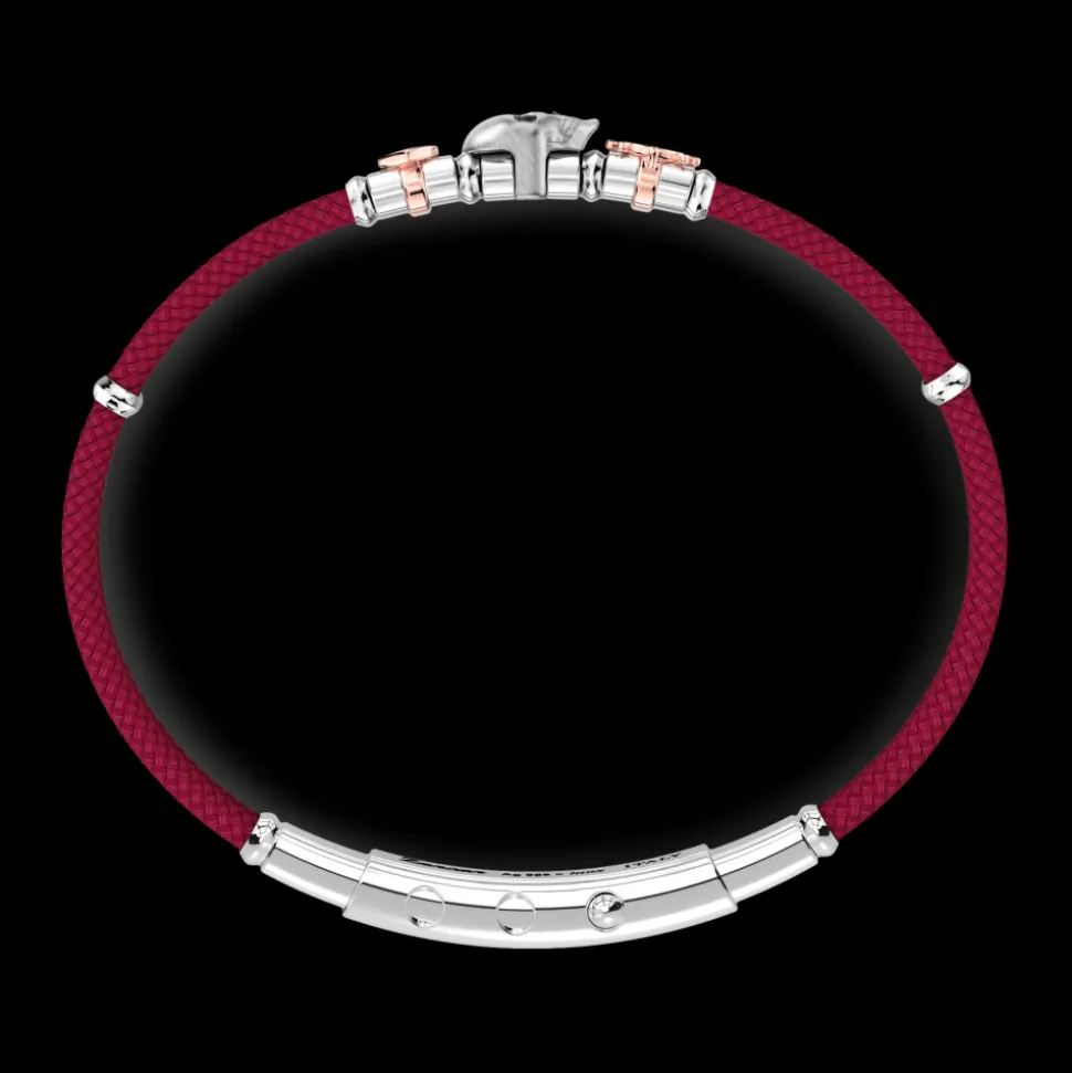 Bracciale Zancan in kevlar con teschio ed elementi nautici.