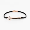 Bracciale  Zancan in oro bianco con diamanti e kevlar.