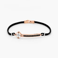 Bracciale  Zancan in oro bianco con diamanti e kevlar.