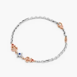 Bracciale  Zancan in oro bianco con diamanti e pietre preziose.