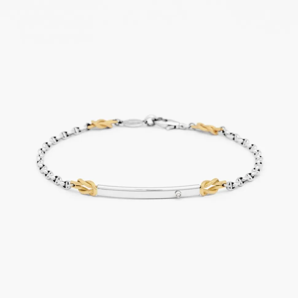 Bracciale Zancan in oro bianco con diamante.