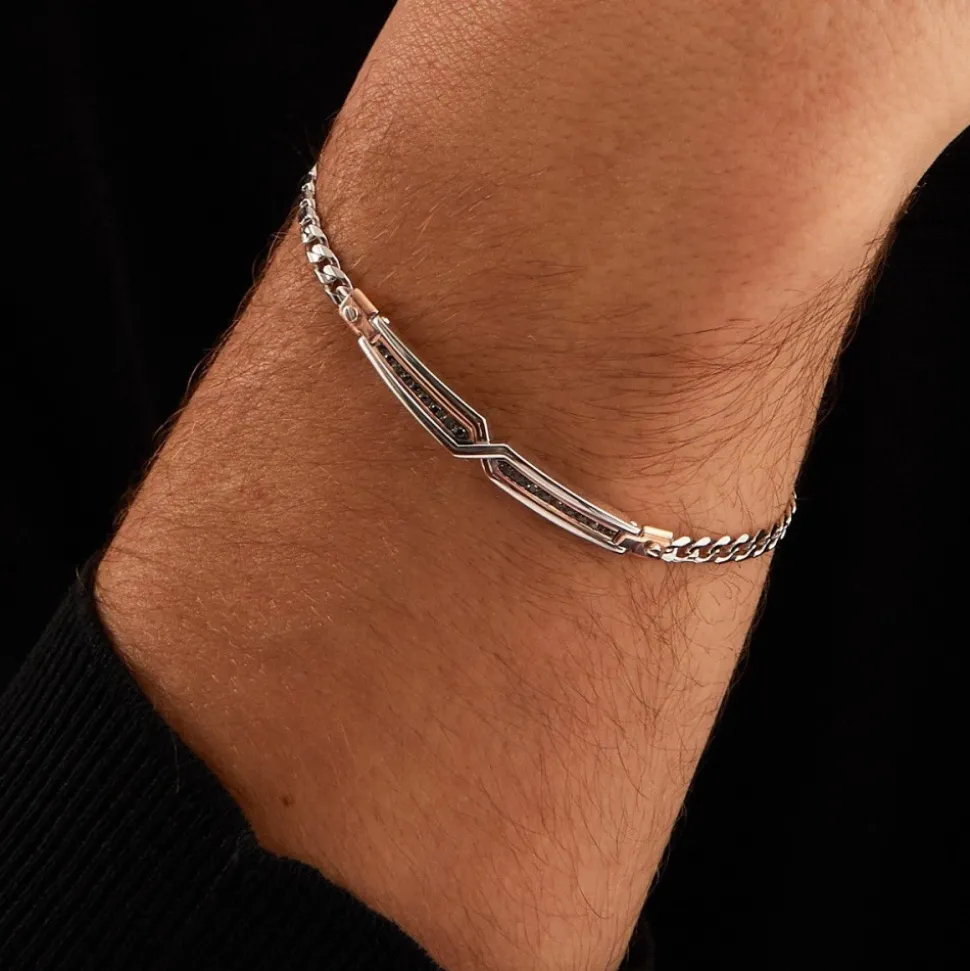 Bracciale Zancan in oro bianco con diamanti.